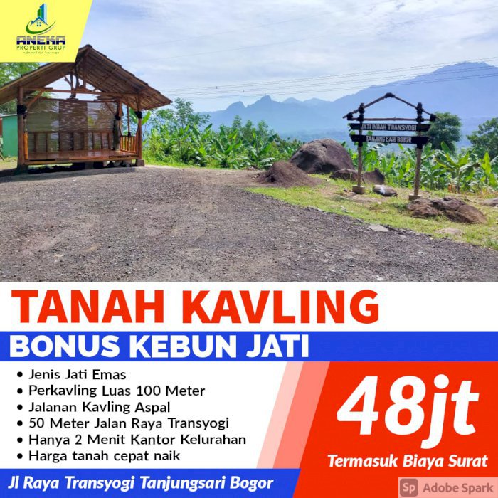 JUAL TANAH KAVLING BISA DIBANGUN ALAS SURAT SHM BONUS POHON JATI BESAR