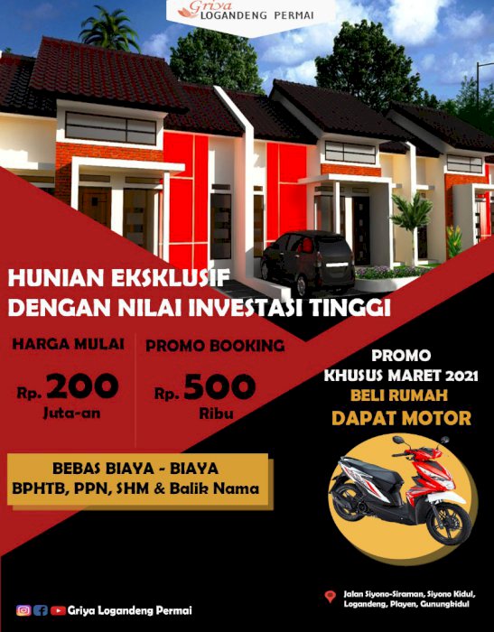 BELI RUMAH DAPAT MOTOR TANPA DIUNDI