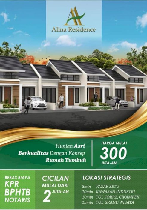 Rumah cluster Cukup 3Juta langsung akad di Setu bekasi