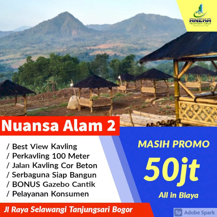 Dijual Tanah Kavling Terlaris View Pegunungan Bonus Gazebo Cantik