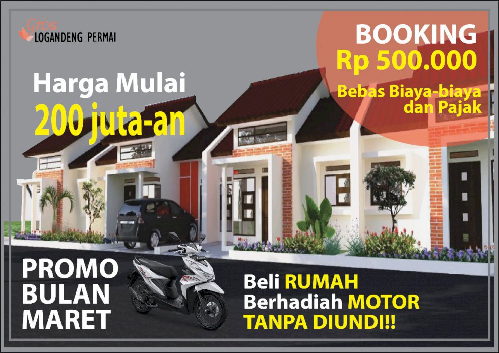 Rumah dijual 1 lantai di gunungkidul berhadiah langsung motor tanpa diundi