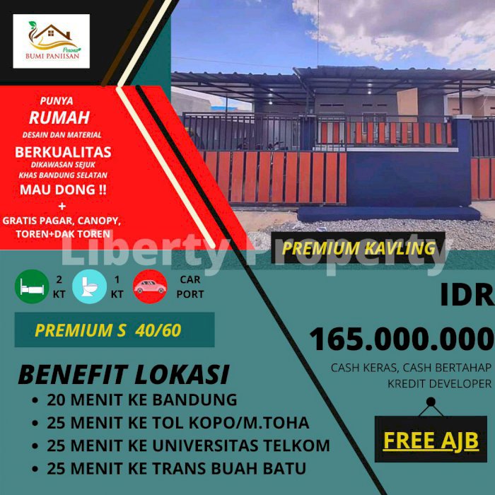 Cluster Premium Bebas Banjir 40/60 165jt Pesona Bumi Paniisan