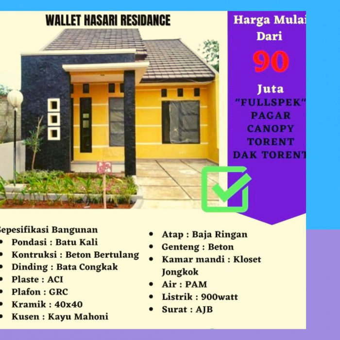 Rumah murah saat ini 90jt Akses Mobil ke Tol 20mnt Sangat strategis
