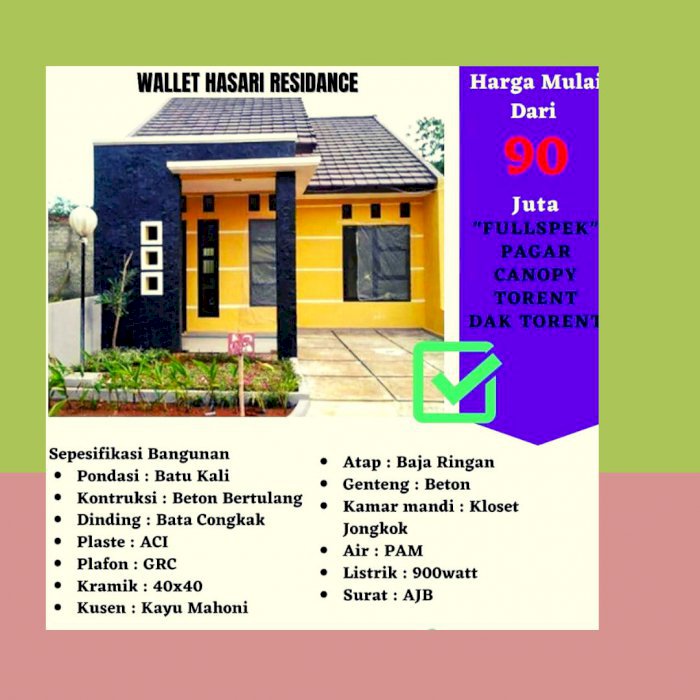 Rumah Impian Murah 115jt 36/60 FULLSPEK 20mnt dr Tol