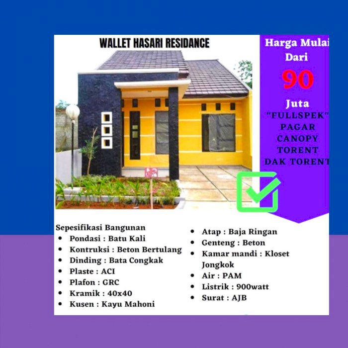 Rumah Murah BANDUNG 125jt 36/60 Bonus Pagar, canopy, toren dan dak