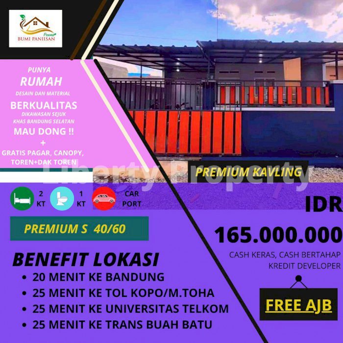 Rumah Premium Kavling Terbaik 20mnt dr Bandung