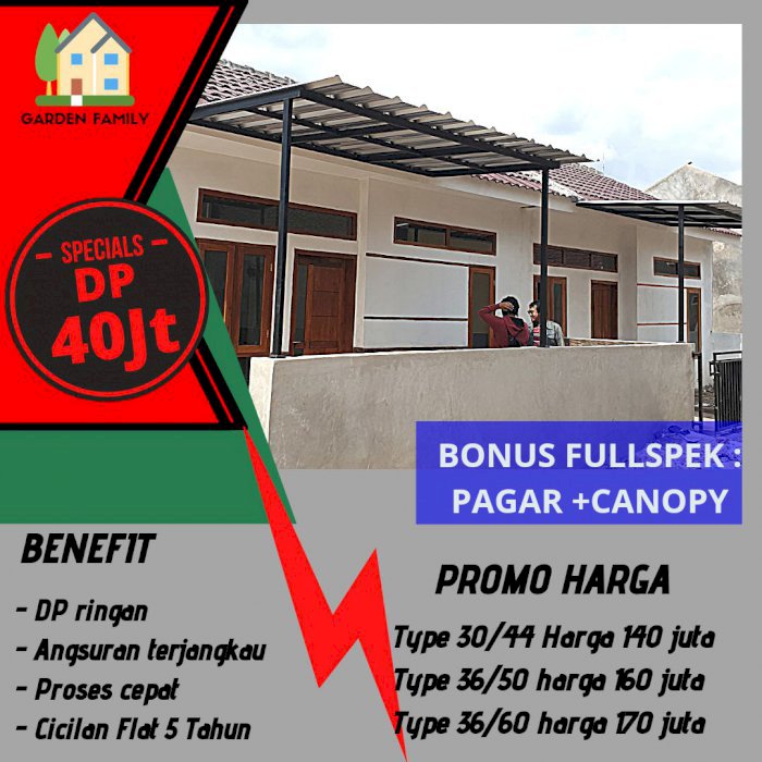 Cash/Kredit Rumah 160jt 36/50 BONUS FULLSPEK