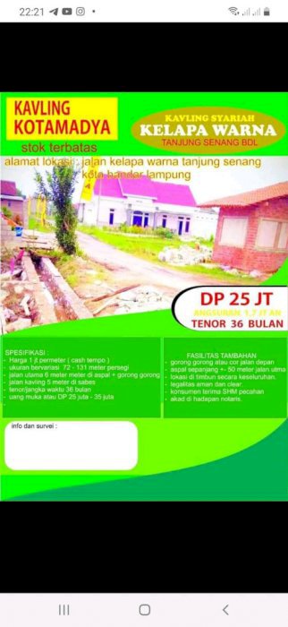 Kavling syaruah kelapa warna