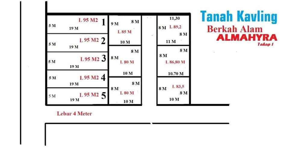 Tanah kavling berkah alam almahyra tahap 1