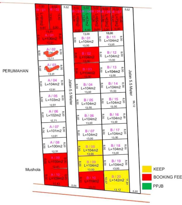 Tanah kavling dekat itera