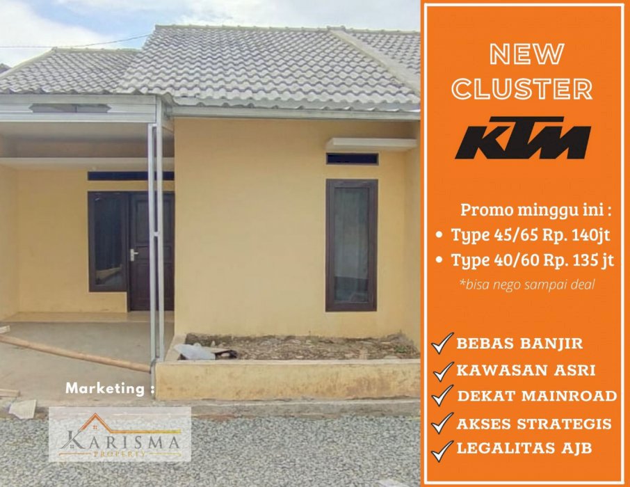 Beli rumah tetap aman di New Cluster KTM, harga promo dan terjangkau