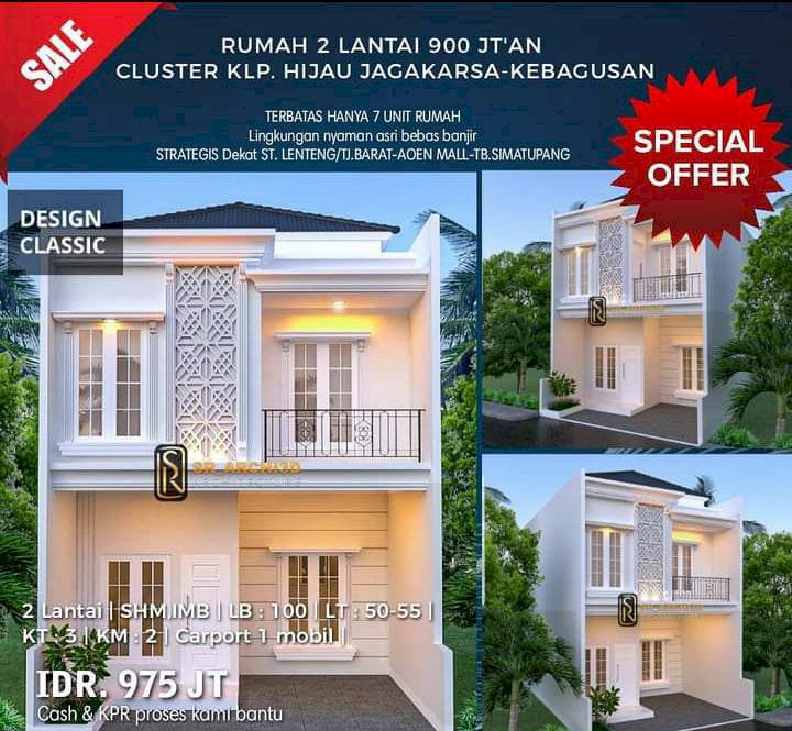 Dijual Rumah Cluster di Jln Kelapa Hijau Kebagusan Jakarta Selatan