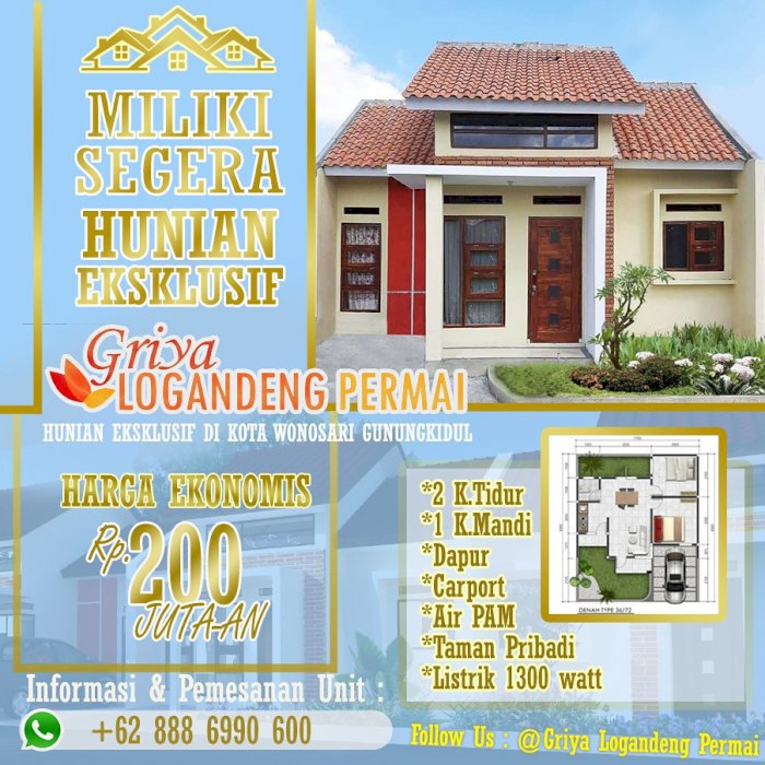 Hunian eksklusif di pusat kota Wonosari Gunungkdiul