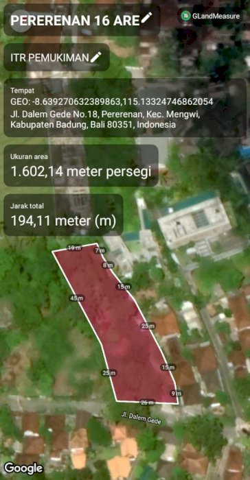 Land for sale tanah 16 are
