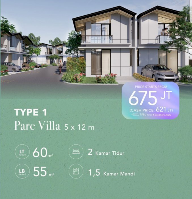 Lippo Karawaci Cendana Parc. Rumah dengan Design Modern. Dengan pencahayaan.