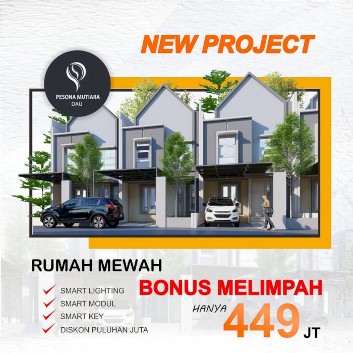 Promo perumahan 2 lantai fasilitas lengkap Dau