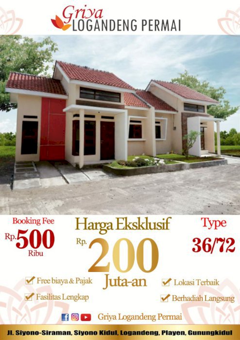 Rumah ekonomis ternyaman di kota wonosari Gunungkidul