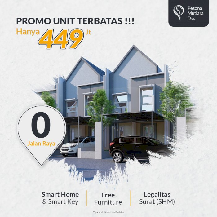 Rumah  murah 2 lantai, banyak bonus nya