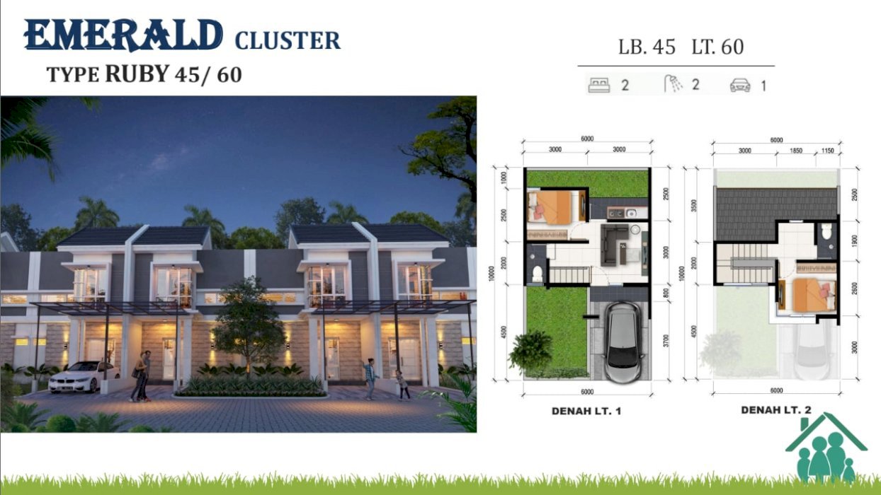 2 LANTAI MODERN & STRATEGIS DI GADING INTAN DRIYOREJO TYPE RUBY