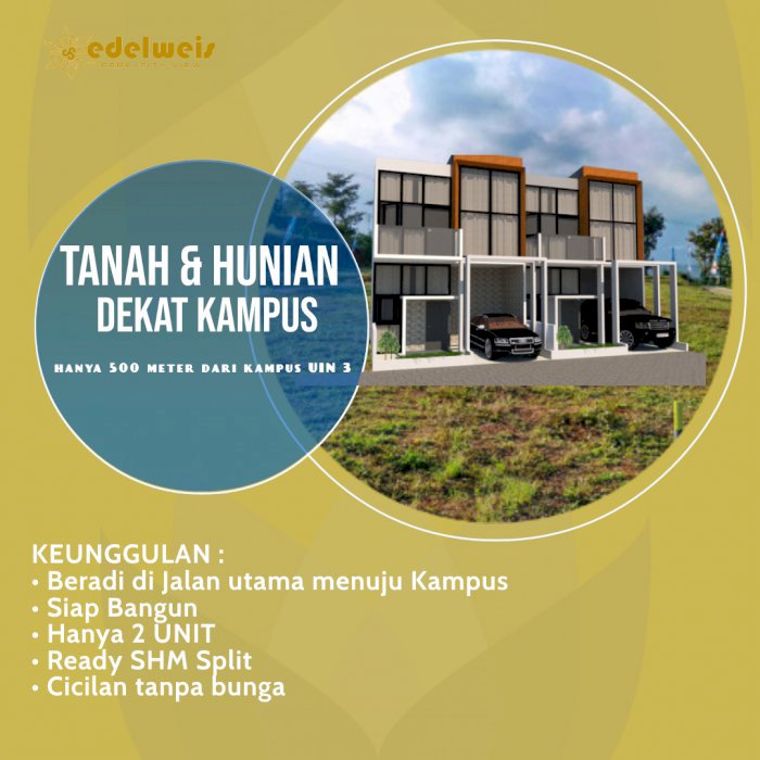  TANAH DAN HUNIAN DEKAT KAMPUS DAN DI PERBATASAN MALANG DAN KOTA WISATA BATU