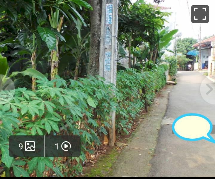 Jual tanah kotak di jati asih 600m2  dari jln raya Hankam 1km