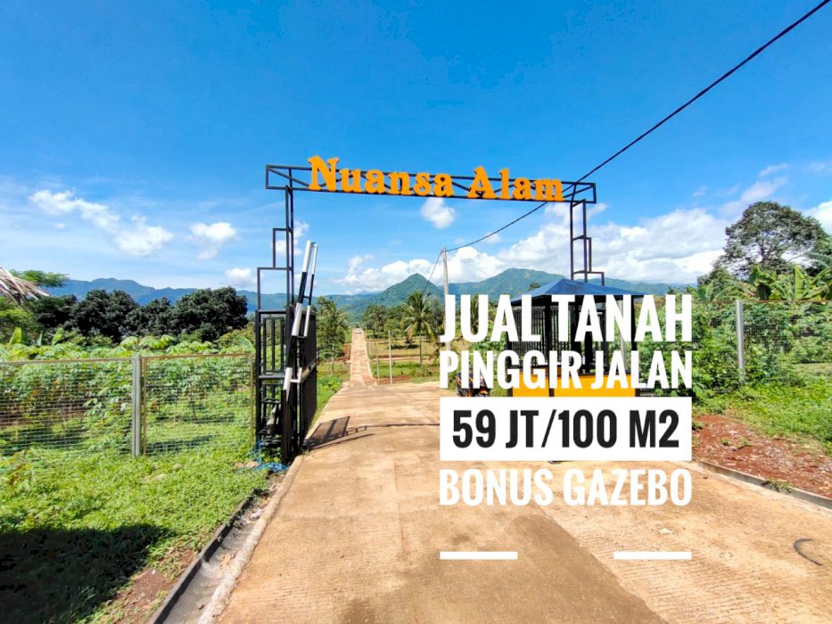 Tanah Dijual Cepat View Pegunungan Jalan Kavling Cor Beton,Free Gazebo