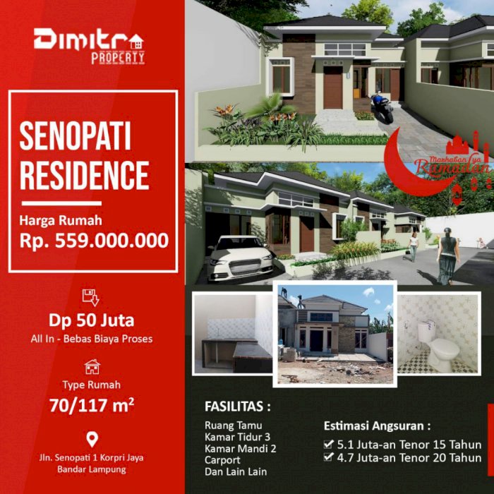 Senopati resident perumahan keren di dekat pintu toll itera