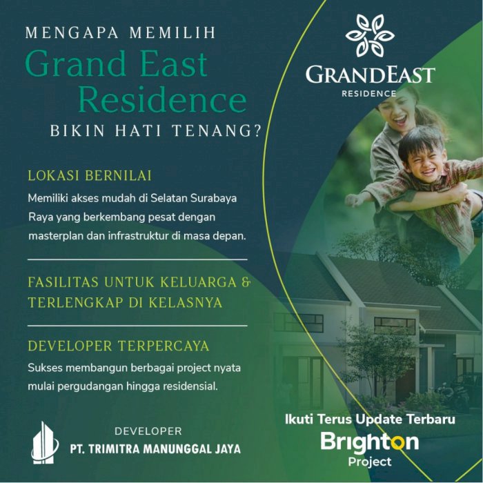 RUMAH BARU HARGA PERDANA.. DI GRAND EAST RESIDENCE 2 LANTAI MINIMALIS