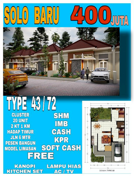 Perumahan solo baru sanggrahan grogol sukoharjo surakarta dr oen 400jt