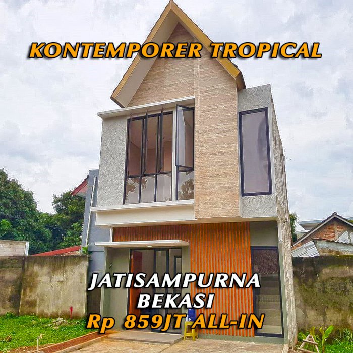 DIJUAL RUMAH JATISAMPURNA BEKASI !!! RUMAH MEWAH KONTEMPORER TROPICAL