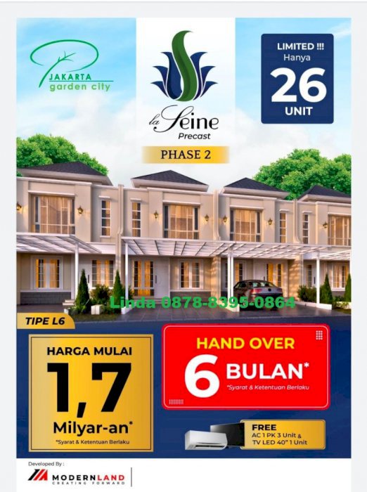 Cluster LA SEINE PHASE 2 @akarta Garden City,Disc COVID,Ready 6 Bln*