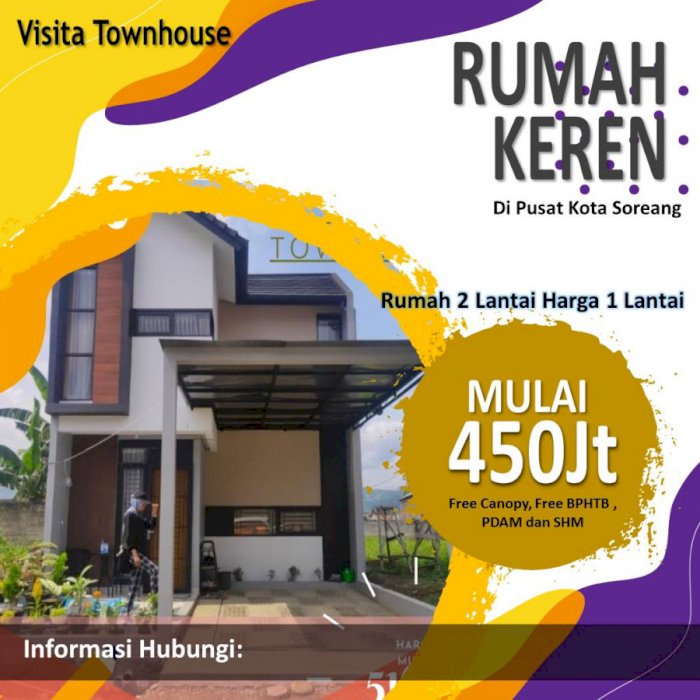 Jual Rumah 2 lantai semi villa di Kota Soreang Katapang Bandung Soreang, Bandung