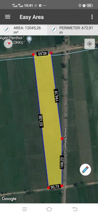 Tanah zona kuning solo baru parangjoro Sukoharjo Surakarta 1,2ha