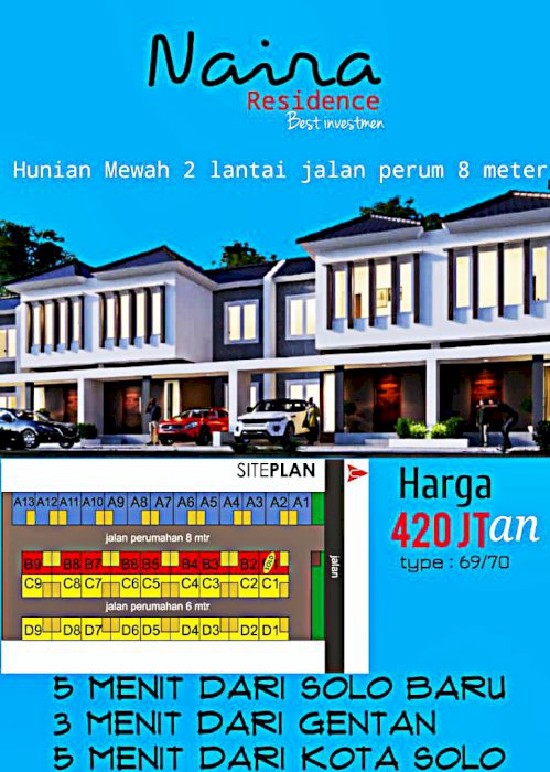 Perumahan solo baru baki grogol Sukoharjo Surakarta al azhar 445jt