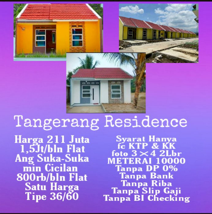  DIJUAL RUMAH IDAMAN DENGAN AKAD SYAR'I DI KOPERUMNAS TANGERANG RESIDENCE