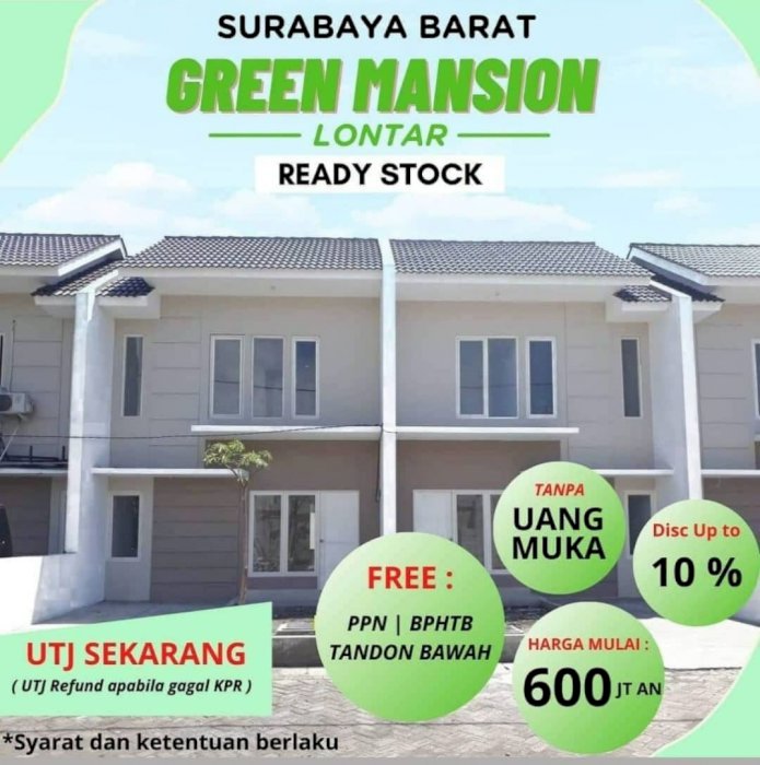 FREE PPN RUMAH 2 LANTAI GREEN MANSION LONTAR WIYUNG - SIAP HUNI