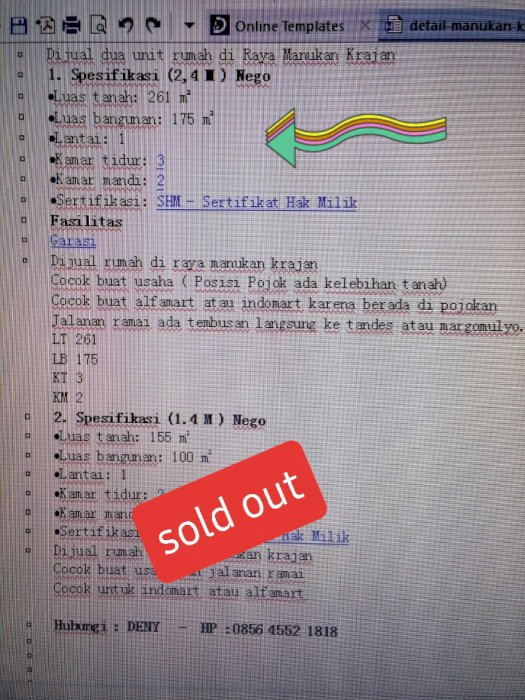 Rumah Toko Lokasi Statergis