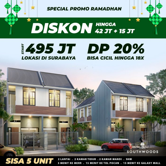 South Wood 2 Lantai Rumah 500jt_an Surabaya Timur