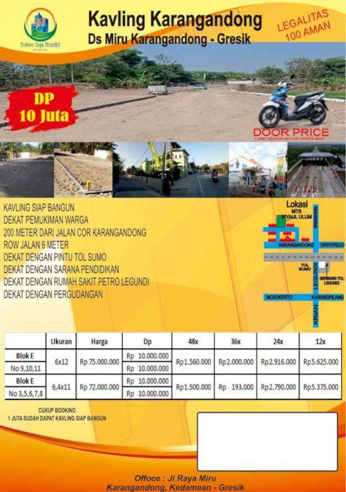 Tanah siap bangun cuma 10 juta