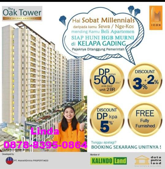 The Oak Tower Apartemen, Siap Huni.Free PPN, Full Furnish +Discount