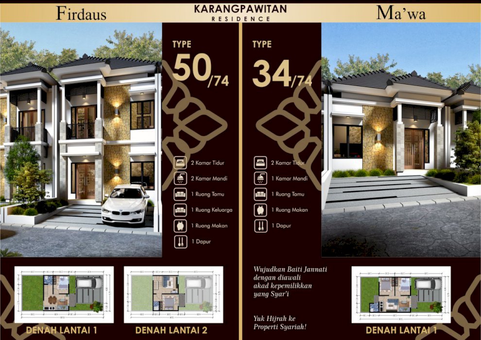 Rumah syari'ah Cluster di Karawang
