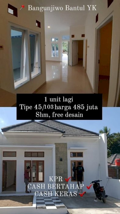RUMAH TIPE 45/103 HARGA 485 JUTA, FREE DESAIN, SHM