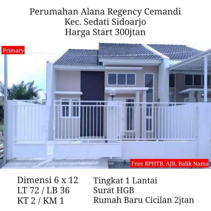 JUAL MURAH ALANA CEMANDI Sidoarjo  (OVER CICILAN) Sidoarjo