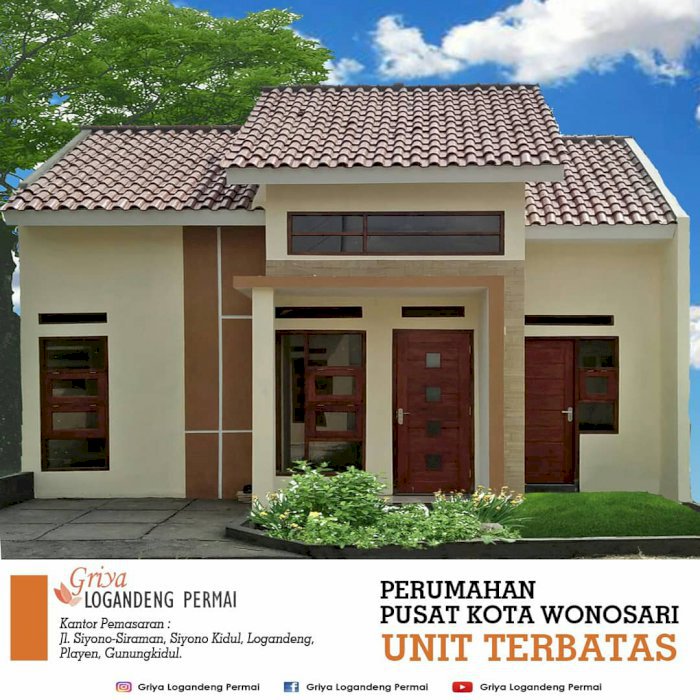 Rumah siap bangun area kota wonosari gunungkidul