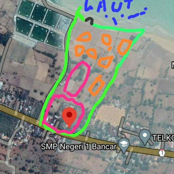 tanah sangat istimewa berada 0 jalan pantura ada iji dermaga pelabuhan