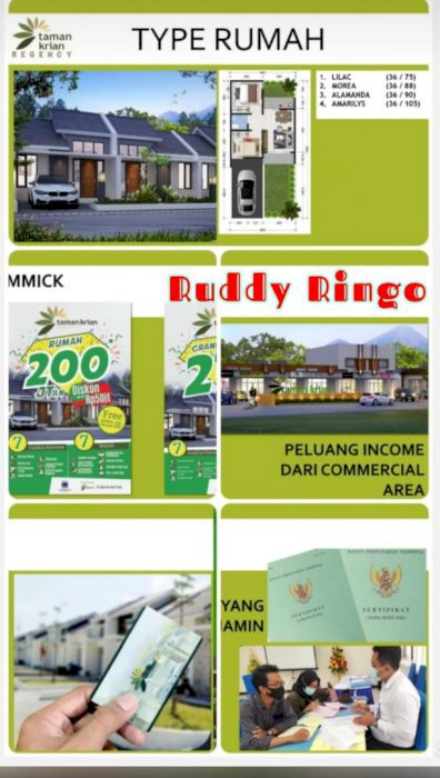 Dijual Perumahan Taman Krian krian Sidoarjo.