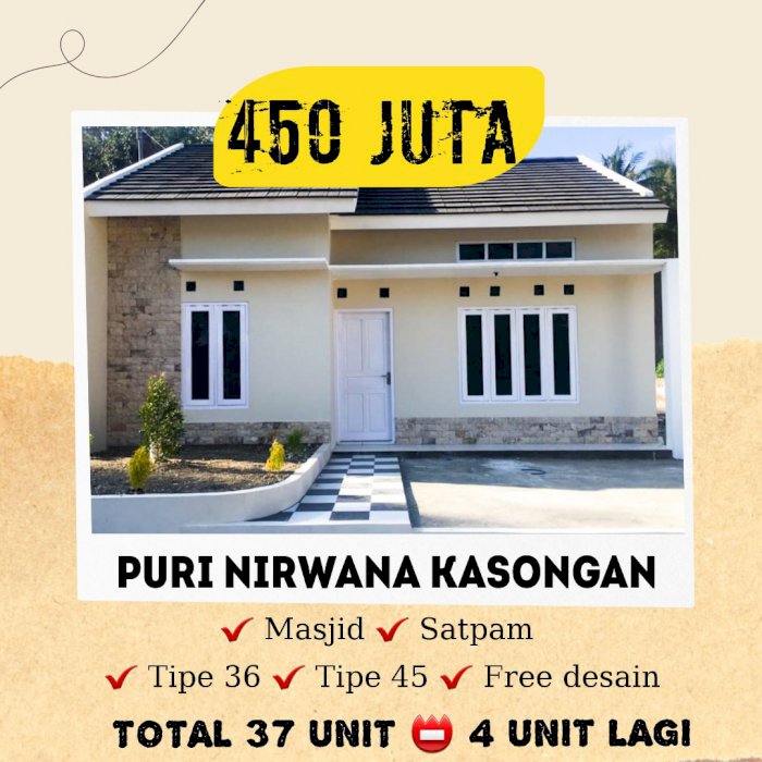 RUMAH KAWASAN DI KASONGAN, SHM,  READY SIAP HUNI