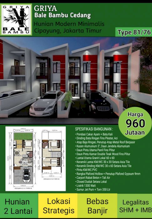 Rumah murah di cedang bambu apus cipayung