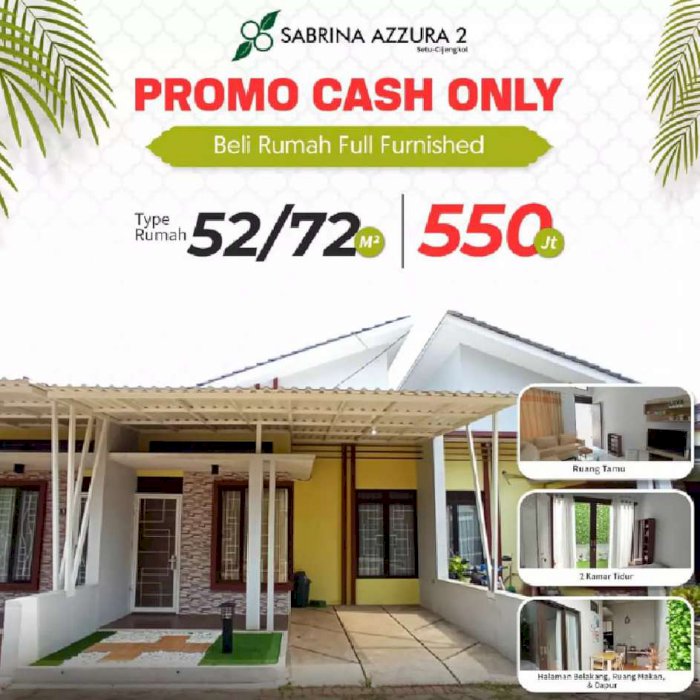 Ready stok full furnished, bekasi setu.