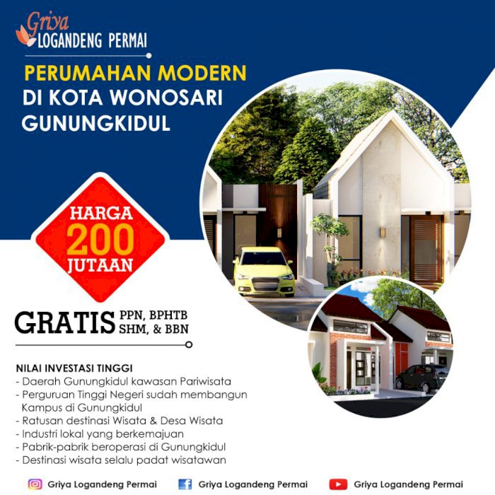 Perumahan minimalis dalam kota wonosari gunungkidul